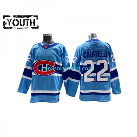 Camiseta Montreal Canadiens Cole Caufield 22 Adidas 2022-2023 Reverse Retro Azul Authentic - Criança